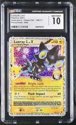 CGC 10 LUXRAY LV .X 109 CELEBRATIONS CLASSIC COLLECTION POKEMON GEM MINT BM - Image 1