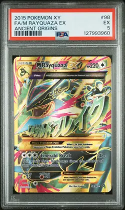 2015 POKEMON XY ANCIENT ORIGINS #98 FULL ART/M RAYQUAZA EX PSA 5 - Image 1