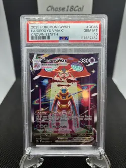 Deoxys VMAX GG45 PSA 10 Pokemon Crown Zenith Full Art GEM MT - Image 1