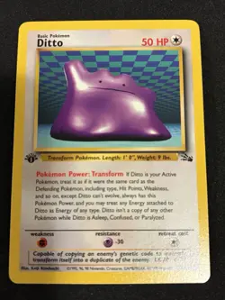 1999 Pokemon Fossil Ditto 1st Edition 18 NM - Image 1