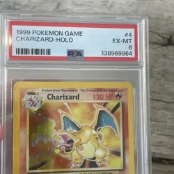 1999 POKEMON BASE SET UNLIMITED #4 CHARIZARD-HOLO PSA 6 - Image 2