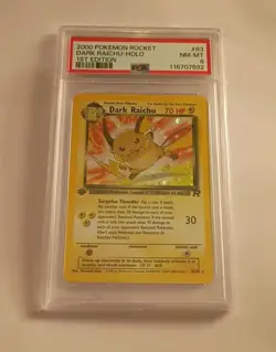 Pokemon Team Rocket 1st Edition Holo 83/82 Dark Raichu PSA 8 NM-MINT - Image 1