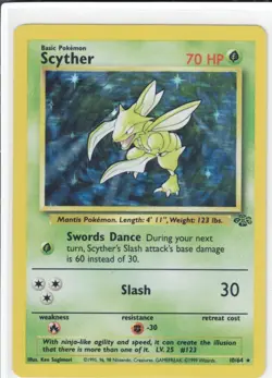 Scyther 10/64 - Jungle - Holo Rare - Unlimited - Pokemon TCG - Image 1