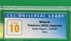 2022 Pokemon Japanese Battle Region Miltank Holo #56 CGC Pristine 10 - Image 2