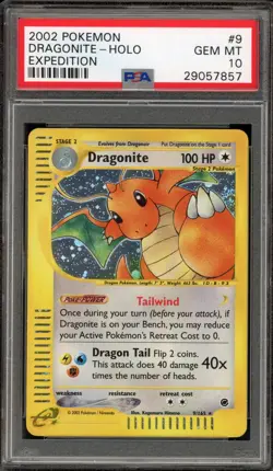 Pokemon Dragonite Expedition Holo Rare #9 PSA 10 Gem Mint - Image 1