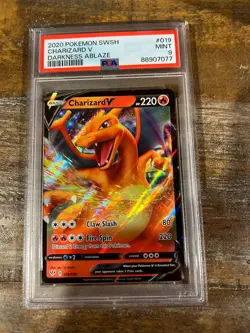POKEMON 2020 Darkness Ablaze CHARIZARD V SWSH #019 PSA 9 Mint RARE - Image 1