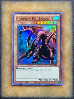 Yugioh Harpie's Pet Dragon LDS2-EN066 Ultra Rare 1st Ed GOLD NM - Image 1
