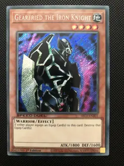 Yugioh! Gearfried the Iron Knight (Secret Rare) SBC1-ENB01 NM - Image 1