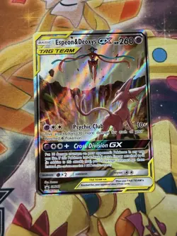 Espeon & Deoxys GX - SM240 - Pokemon Sun & Moon Promo Ultra Rare Card NM - Image 1
