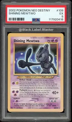 2002 Pokemon Neo Destiny Shining Mewtwo EX Holo Card #109 - PSA 5 - (11 CERT) - Image 1
