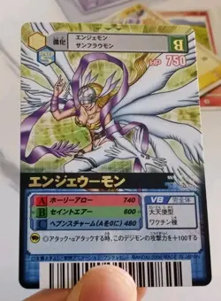 Angewomon Digimon Card α DM-110 Vintage Rare Gold Title Bandai EX-NM - Image 1