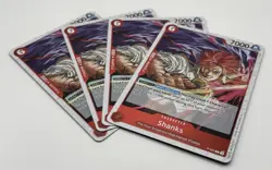 One Piece CCG Shanks 4x Card Playset - P-083 - English- ALL MINT - Image 1