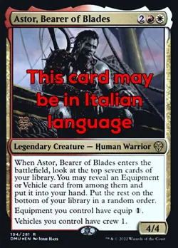 MTG ASTOR, BEARER OF BLADES FOIL EXC - ASTOR, PORTATORE DI LAME - DMU PRE - Image 1