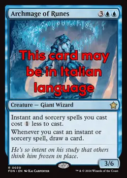 MTG ARCHMAGE OF RUNES EXC - ARCIMAGO DELLE RUNE 30 - FDN - MAGIC - Image 1