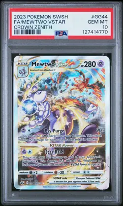 PSA GEM MT 10 - Fa/Mewtwo Vstar GG44 Pokemon Sword And Shield Crown Zenith - Image 1