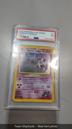 2000 Pokemon Gym Heroes Sabrinas Gengar 14 Gym Heroes Holo PSA 7 G2U - Image 5