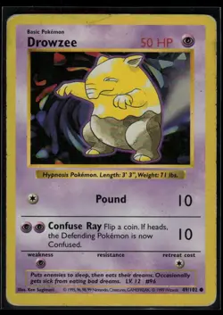 Drowzee 049/102 Base Set (Shadowless) Pokemon TCG HP - Image 1