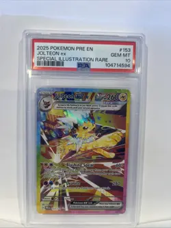 2025 POKEMON EN PRISMATIC EVOLUTIONS SPECIAL ILLUSTRATION RARE JOLTEON EX PSA 10 - Image 1