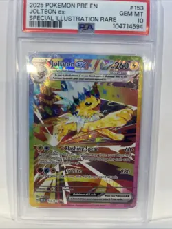 2025 POKEMON EN PRISMATIC EVOLUTIONS SPECIAL ILLUSTRATION RARE JOLTEON EX PSA 10 - Image 2