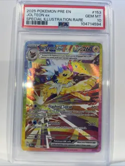 2025 POKEMON EN PRISMATIC EVOLUTIONS SPECIAL ILLUSTRATION RARE JOLTEON EX PSA 10 - Image 3
