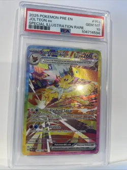 2025 POKEMON EN PRISMATIC EVOLUTIONS SPECIAL ILLUSTRATION RARE JOLTEON EX PSA 10 - Image 4