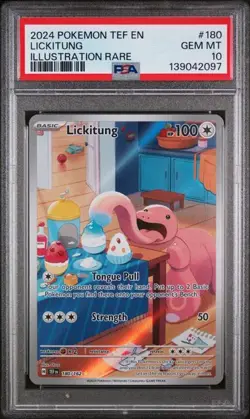 2024 POKEMON TEF EN-TEMPORAL FORCES #180 LICKITUNG PSA 10 (Q097 - Image 1