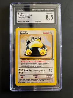 Pokemon 1999 Snorlax Non Holo 27/64 Jungle CGC 8.5 - Image 1