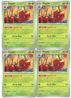 4x Pokemon TCG Dipplin 018/167 Sv06: Twilight Masquerade Playset Regular - Image 1