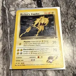 Pokemon TCG Rocket's Zapdos 15/132 Gym Challenge WOTC Holo Rare - Image 1