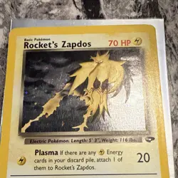 Pokemon TCG Rocket's Zapdos 15/132 Gym Challenge WOTC Holo Rare - Image 2