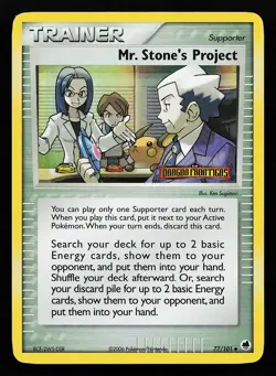 Mr. Stone's Project 77/101 Reverse Holo EX Dragon Frontiers Pokemon Card - Image 1