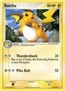 Raichu 51/110 Uncommon Holon Phantoms Pokemon Card - Image 1
