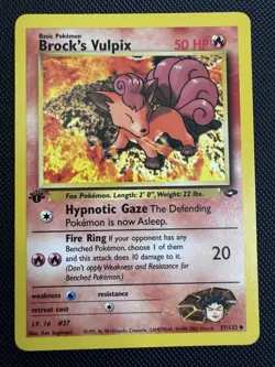 1st Edition Brock’s Vulpix 37/132 - Gym Challenge - Pokemon TCG Card - Image 1