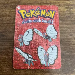 Butterfree #012 2000 Pokemon Vending Prism Holo Sticker Card LP READ DESCRIPTION - Image 1