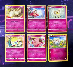 6x Fairy Pokemon Cards Lot Pink Cute Mixed NM LP Bulk Bundle Baby Togepi (Lot#8) - Image 1