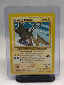 Pokemon TCG Shining Raichu Card Neo Destiny 111/105 MP/LP - Image 1