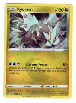 Pokemon TCG Kyurem SWSH Evolving Skies 116/203 Regular Holo Rare Card NM - Image 1