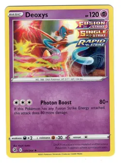 Pokemon TCG Deoxys SWSH Fusion Strike 120/264 Regular Holo Rare Card NM - Image 1