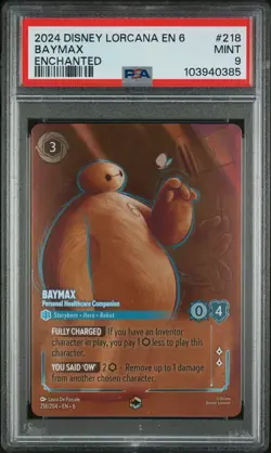 2024 Disney Lorcana En 6-Azurite Sea #218 Baymax Enchanted PSA 9 - Image 1