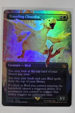 MTG Traveling Chocobo - Foil - Borderless, NM-Mint, English Final Fantasy - Image 1