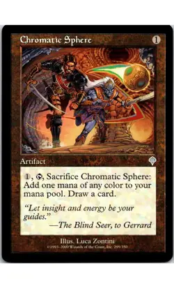 2000 MTG Magic The Gathering INV Invasion Vintage Artifact #299 Chromatic Sphere - Image 1