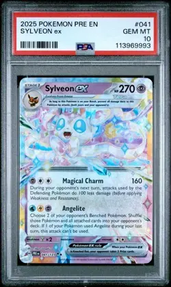 2025 Pokemon PRE EN Sylveon ex PSA 10 GEM Extended Art #041 DOUBLE RARE - Image 1