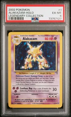 Alakazam 1/110 Legendary Collection 2002 Holo rare Pokemon TCG PSA 6 EX-MT - Image 1