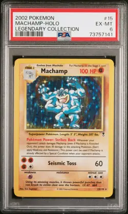 Pokemon TCG 2002 Machamp Legendary Collection 15/110 Holo Rare PSA 6 EX-MT - Image 1