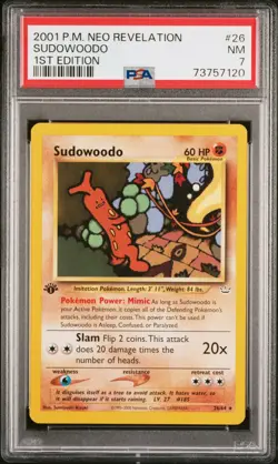 Pokemon TCG Sudowoodo Neo Revelation 26/64 Regular 1st edition Rare PSA 7 NM - Image 1
