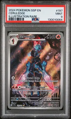 2024 POKEMON SSP EN-SURGING SPARKS ILLUSTRATION RARE #197 CERULEDGE PSA 9 - Image 1