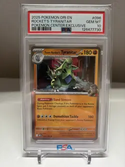 Team Rocket's Tyranitar (Pokemon Center Exclusive) 096/182 - PSA 10 - Image 1