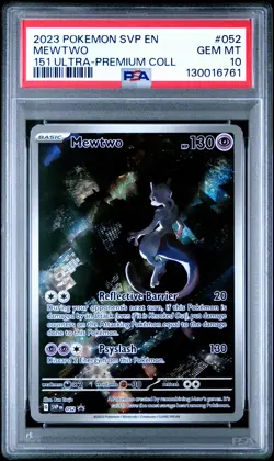 2023 POKEMON SVP EN-SV BLACK STAR PROMO 151 ULTRA-PREM COLL #052 MEWTWO PSA 10 - Image 1
