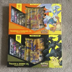 Pokemon TCG- Reshiram & Charizard/Pikachu & Zekrom GX Tag Team Boxes-2021 Sealed - Image 1