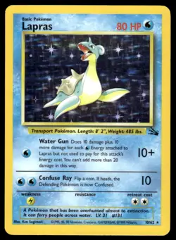 Pokemon TCG Fossil #10/62 Lapras (10) LP (Scratches) - Image 1